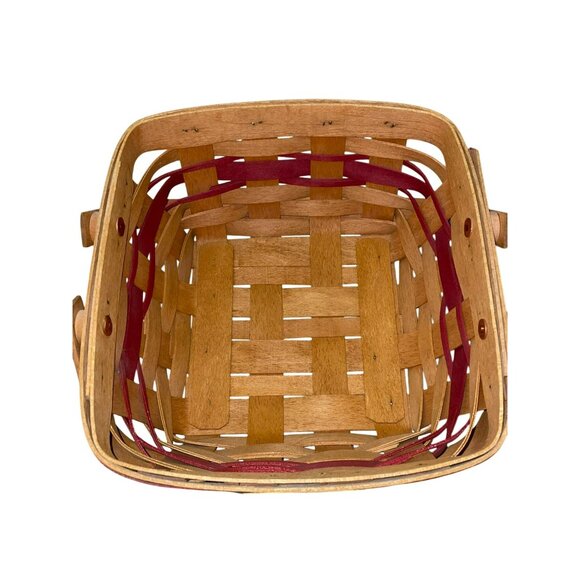 Vintage 1993 Christmas Collection Longaberger Bayberry Basket Plaid Fabric Plast - Picture 11 of 16